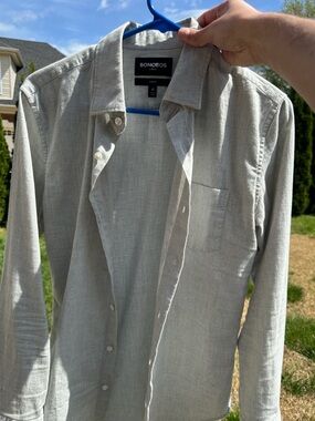 Bonobos Light Gray Flannel Long-Sleeve Button-Down Shirt